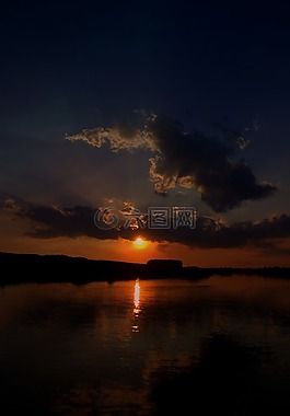 日落,太陽,天空
