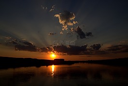 日落,太陽,天空