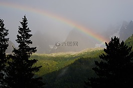 彩虹,霞慕尼,阿爾卑斯山