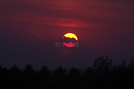 日落,太陽(yáng),天空
