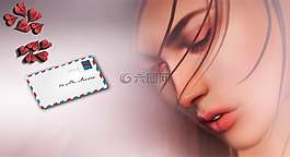 女子,心,粉色