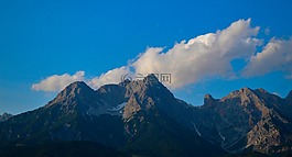 山,云,藍(lán)色