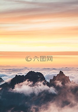山,高原,云