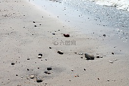 海灘,沙,夏