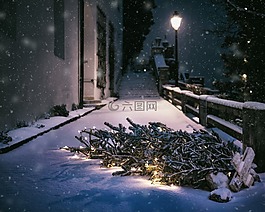 圣誕節(jié),雪,夜