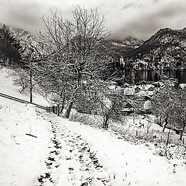 traunkirchen,冬天,雪