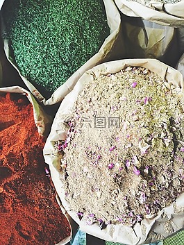 紅色,草藥,粉