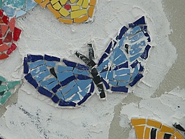蝴蝶,馬賽克,藍(lán)色