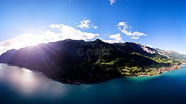 陽光,日出,山