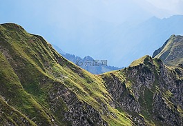 山,高山,霧