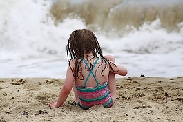 海灘,海,假日