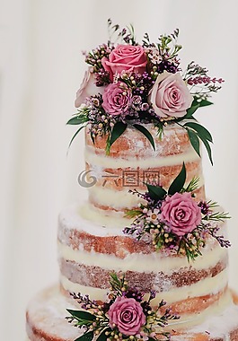 婚礼,蛋糕,花
