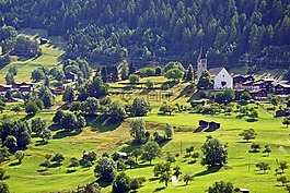 瑞士,bergdorf,parklandschaft