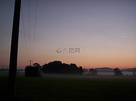 霧,日出,景觀