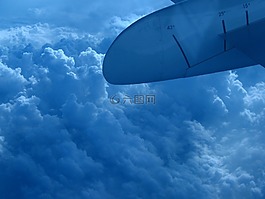 飛機,翼,云