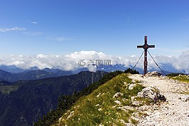 十字,山,景觀