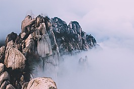 山,云,天空