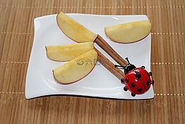 板裝飾,蘋果片,肉桂