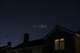 房子,村,夜
