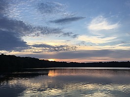 日落,云,晚上