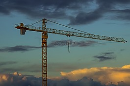 起重機(jī),天空,日落
