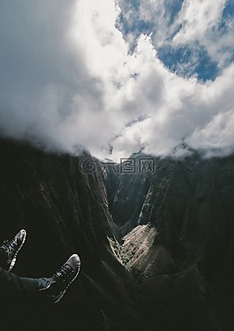 山,高原,云