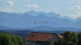 阿爾高,山,列車指出的視圖