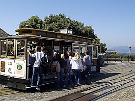 舊金山,電纜車(chē),人群