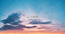 日落,查看,云
