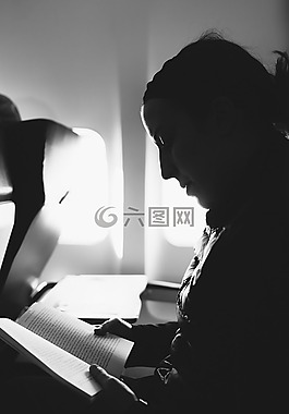 黑色和白色,人,女子