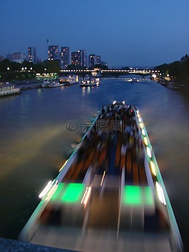 河,城市,夜