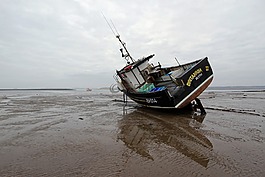 釣魚,船,海灘