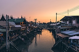 建筑物,運河,水