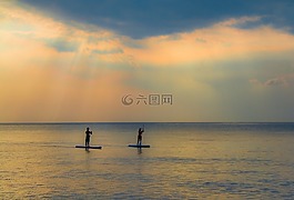 日落,水,日出