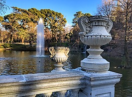 retiro公园,池塘,喷泉