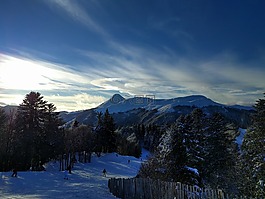 山,滑雪,雪
