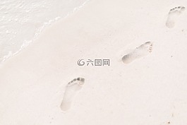 白,沙,海灘