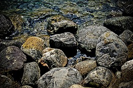 巖,湖,水