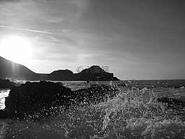 海,波,巖