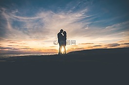 人,夫婦,吻
