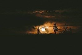 黑暗,夜,月亮