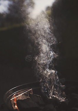 煙,烤架,熱