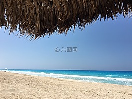 海灘,藍色,沙