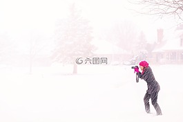 攝影師,暴風雪,雪