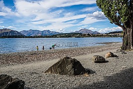 瓦纳卡湖,新西兰,山