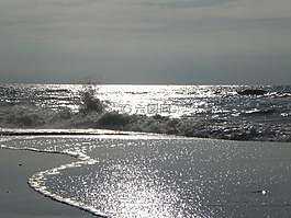 海,背光,波