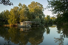 船屋,湖,池塘