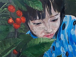油畫(huà),人物,田維