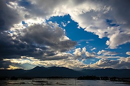 黑暗,云,藍(lán)色