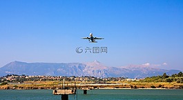 藍色,天空,山